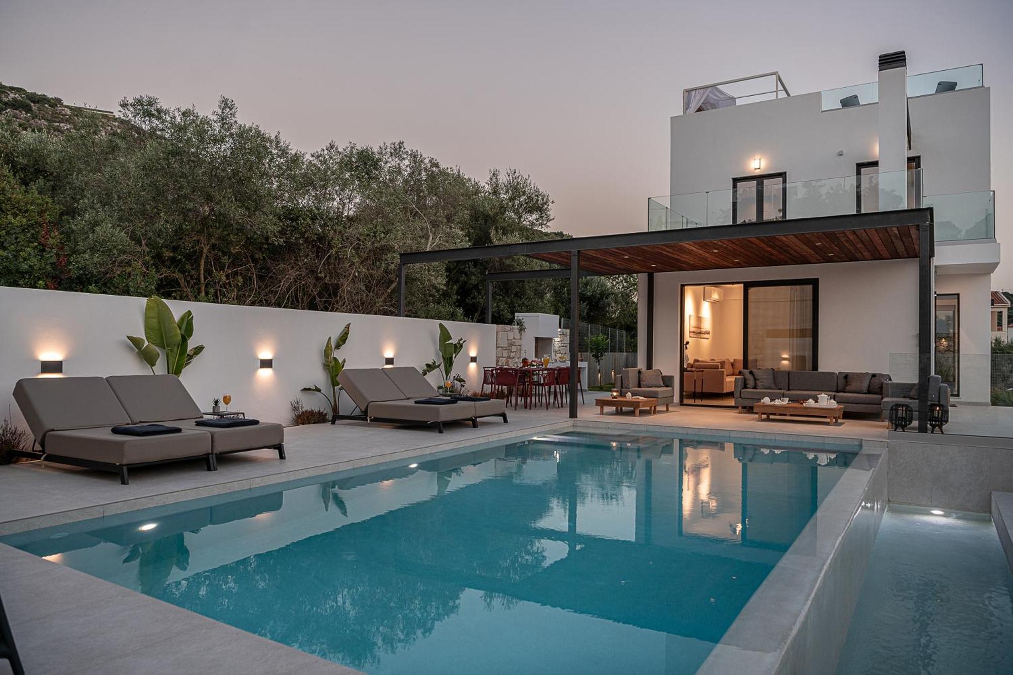 Avrilia Seaside Villa Heated Pool Almirida Exterior foto